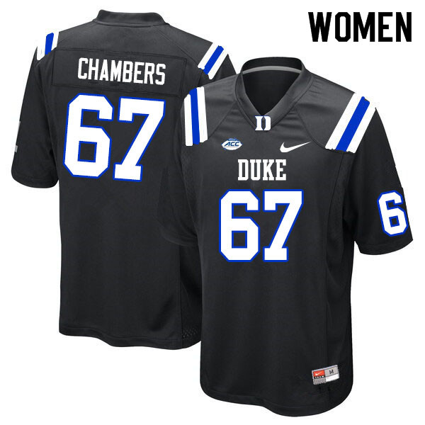 Women #67 Rakavius Chambers Duke Blue Devils College Football Jerseys Sale-Black